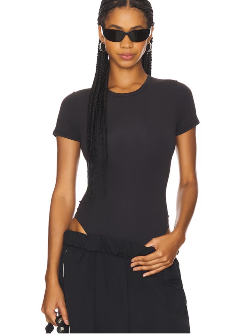 SKIMS Black Short-Sleeve Crewneck Bodysuit 🖤